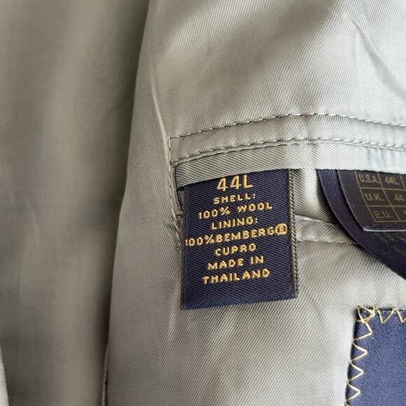 Brooks Brothers Wool Blazer Men's Size 44L Houndstooth Black White Madison 1818 - Picture 6 of 10